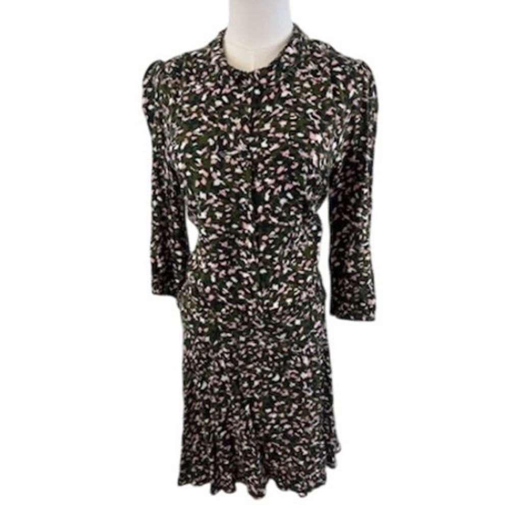 Zadig & Voltaire Camo Floral Dress Women's Size Large Long Sleeve Raspail Leo